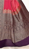 Shop_Naaritva India_Pink Handloom Cotton Woven Zari Vine Border Saree With Running Blouse Piece _Online_at_Aza_Fashions