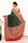 Shop_Naaritva India_Green Handloom Cotton Woven Zari Paisley Border Saree With Running Blouse Piece _at_Aza_Fashions