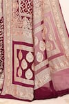 Shop_Naaritva India_Wine Handloom Cotton Handwoven Abstract Pattern Saree With Running Blouse _Online_at_Aza_Fashions