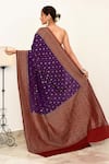 Shop_Naaritva India_Purple Crepe Handwoven Banarasi Saree With Running Blouse _at_Aza_Fashions
