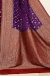 Shop_Naaritva India_Purple Crepe Handwoven Banarasi Saree With Running Blouse _Online_at_Aza_Fashions