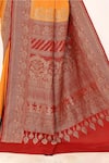 Shop_Naaritva India_Orange Handloom Cotton Woven Zari Butti Saree With Running Blouse Piece _Online_at_Aza_Fashions