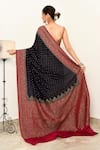 Shop_Naaritva India_Black Crepe Handwoven Butti Pattern Saree With Running Blouse _at_Aza_Fashions