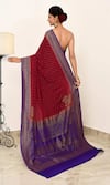 Shop_Naaritva India_Maroon Handloom Cotton Handwoven Ditsy Bloom Booti Saree With Running Blouse _at_Aza_Fashions