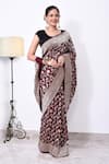 Buy_Naaritva India_Maroon Katan Handwoven Floral Veil Saree With Running Blouse _Online_at_Aza_Fashions