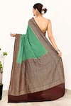 Shop_Naaritva India_Green Handloom Cotton Woven Zari Paisley Pallu Saree With Running Blouse Piece _at_Aza_Fashions