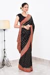 Shop_Naaritva India_Black Crepe Handwoven Floral Butti Saree With Running Blouse _Online_at_Aza_Fashions