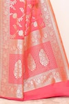 Buy Naaritva India Pink Silk Embroidery Crest Fleur Jaal Woven Banarasi Saree With Running Blouse Online at Aza Fashions Buy_Naaritva India_Pink Silk Embroidery Crest Fleur Jaal Woven Banarasi Saree With Running Blouse _Online_at_Aza_Fashions