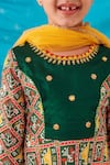 Shop_CUTE COUTURE_Green Muslin Silk Print Folklore Motif Patola Anarkali Set _Online_at_Aza_Fashions