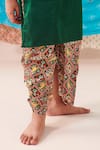 Shop_CUTE COUTURE_Green Silk Print Folklore Motif Patch Kurta With Dhoti Pant _Online_at_Aza_Fashions