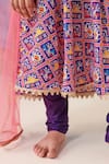 Shop_CUTE COUTURE_Purple Muslin Silk Print Folklore Motif Jaal Patola Anarkali Set _Online_at_Aza_Fashions