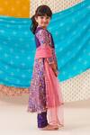 CUTE COUTURE_Purple Muslin Silk Print Folklore Motif Jaal Patola Anarkali Set _at_Aza_Fashions