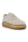 Buy_Anaar_Gold Embroidered Me And Mine Sequin Geometric Butti Sneakers _Online_at_Aza_Fashions