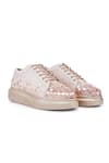 Buy_Anaar_Rose Gold Embellished Main Squeeze Sequin Scatter Sneakers _at_Aza_Fashions