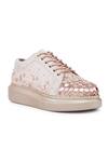 Buy_Anaar_Rose Gold Embellished Main Squeeze Sequin Scatter Sneakers _Online_at_Aza_Fashions