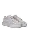 Buy_Anaar_Silver Embellished Oh Em Gees Sequin Sneakers _at_Aza_Fashions