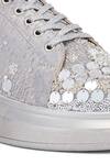 Anaar_Silver Embellished Oh Em Gees Sequin Sneakers _at_Aza_Fashions