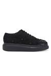 Buy_Anaar_Black Embellished Captain Chic Tonal Sequin Sneakers _Online_at_Aza_Fashions