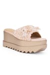 Buy_Anaar_Rose Gold Embellished Fleur De Pearl Wedge Sandals _at_Aza_Fashions