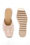 Shop_Anaar_Rose Gold Embellished Fleur De Pearl Wedge Sandals _at_Aza_Fashions