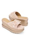 Buy_Anaar_Rose Gold Embellished Fleur De Pearl Wedge Sandals _Online_at_Aza_Fashions