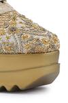 Buy_Anaar_Gold Embellished Elegante Zardozi Embroidered Wedge Sneakers 