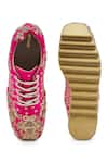 Anaar_Fuchsia Embellished Swoon Town Marodi Embroidered Wedge Sneakers _Online_at_Aza_Fashions