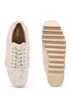 Shop_Anaar_Ivory Embellished Thumka Crew Beaded Jaali Wedge Sneakers _at_Aza_Fashions