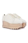 Buy_Anaar_Ivory Embellished Kulfi Couture Bead Wedge Sneakers _at_Aza_Fashions