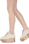 Shop_Anaar_Ivory Embellished Kulfi Couture Bead Wedge Sneakers 