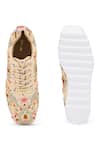 Shop_Anaar_Beige Embellished Rangeela Resham Embroidered Wedge Sneakers _at_Aza_Fashions