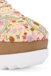 Anaar_Beige Embellished Rangeela Resham Embroidered Wedge Sneakers _at_Aza_Fashions