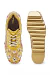 Anaar_Yellow Embellished Eternal Sunshine Resham Embroidered Wedge Sneakers _Online_at_Aza_Fashions