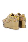 Anaar_Yellow Embellished Eternal Sunshine Resham Embroidered Wedge Sneakers _at_Aza_Fashions