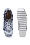 Anaar_Blue Embellished Triple Seven Stripe Embroidered Wedge Sneakers _Online_at_Aza_Fashions