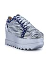 Buy_Anaar_Blue Embellished Triple Seven Stripe Embroidered Wedge Sneakers _Online_at_Aza_Fashions