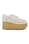 Shop_Anaar_Off White Embellished Kaleera Drop Bead Wedge Sneakers _Online_at_Aza_Fashions