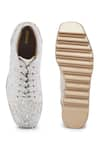 Anaar_Ivory Embellished Pompeii Zardozi Embroidered Wedge Sneakers _Online_at_Aza_Fashions