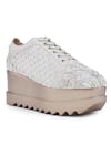 Buy_Anaar_Ivory Embellished Pompeii Zardozi Embroidered Wedge Sneakers _Online_at_Aza_Fashions