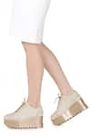 Shop_Anaar_Ivory Embellished Pompeii Zardozi Embroidered Wedge Sneakers 