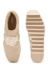 Shop_Anaar_Gold Embellished Belle Of The Ball Pearl Wedge Sneakers _at_Aza_Fashions