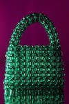 Buy_HOUSE OF EKARA_Emerald Green Beads Textured Bag _at_Aza_Fashions