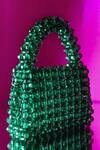 Buy_HOUSE OF EKARA_Emerald Green Beads Textured Bag _Online_at_Aza_Fashions