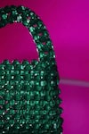 Shop_HOUSE OF EKARA_Emerald Green Beads Textured Bag _Online_at_Aza_Fashions