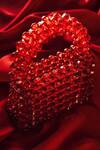 Buy_HOUSE OF EKARA_Red Beads Fiery Textured Bag _Online_at_Aza_Fashions