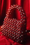 Shop_HOUSE OF EKARA_Red Beads Fiery Textured Bag _Online_at_Aza_Fashions