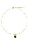 ZARIIN_Green Healing Touch Malachite Embellished Pendant Necklace _Online_at_Aza_Fashions
