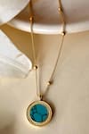 Buy_ZARIIN_Blue Healing Touch Stone Embellished Pendant Necklace _at_Aza_Fashions