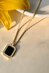 Shop_Zariin_Black Onyx Soul Soothe Embellished Pendant Necklace _at_Aza_Fashions