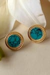 Shop_Zariin_Blue Turquoise Tranquil Life Stud Earrings _at_Aza_Fashions